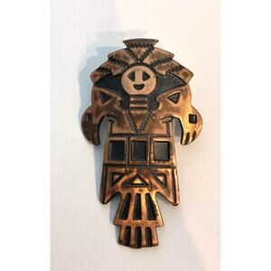 Vintage Bell Copper Kachina Dancer Western Native Design Bolo Tie Pendant